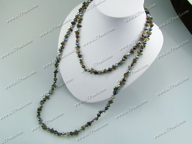 pearl flash stone necklace