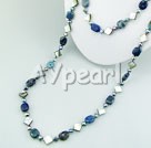 Wholesale Gemstone Jewelry-pearl sodalite black shell necklace