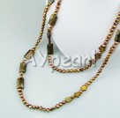 pearl tiger eye shell necklace