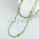 pearl shell lemon stone necklace