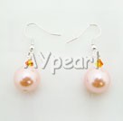 Austrian crystal seashell bead earrings