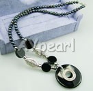 Wholesale Jewelry-black pearl black agate necklace