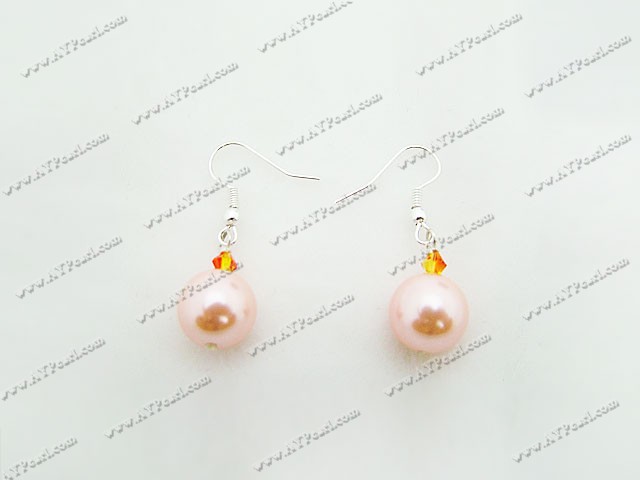 Austrian crystal seashell bead earrings