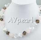 pearl and multi stone necklace