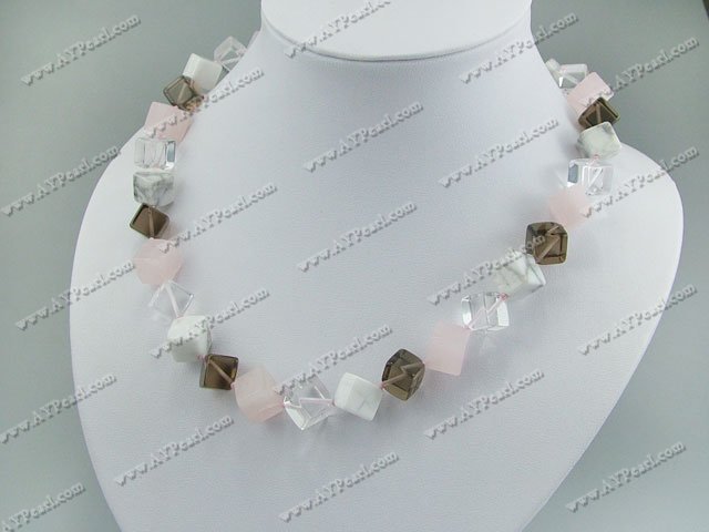 pearl and multi stone necklace
