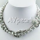 Wholesale pearl and manmade crystal necklace