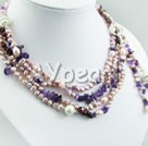 pearl and amethyst and garnet necklace