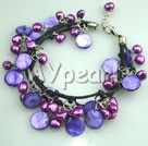 purple pearl shell bracelet