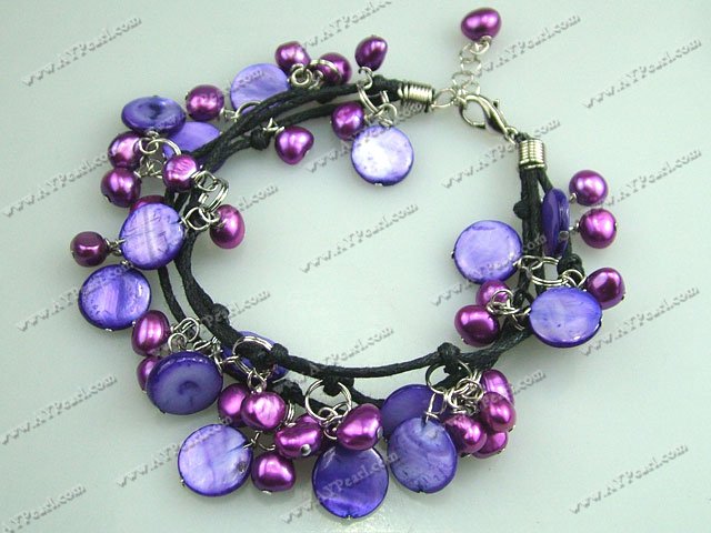 purple pearl shell bracelet