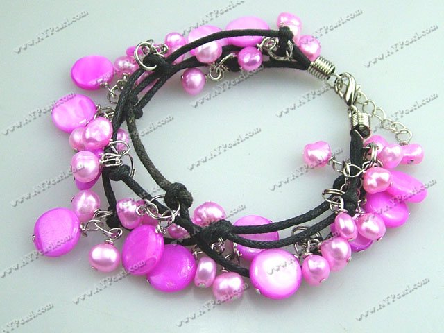 pink pearl shell bracelet