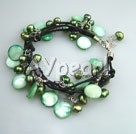 Wholesale green pearl shell bracelet