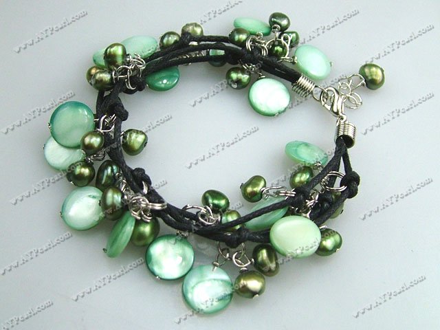 bracelet vert nacre