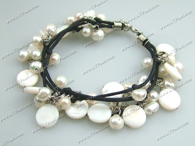white pearl shell bracelet