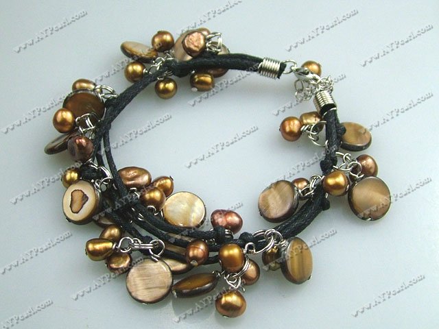 brown pearl shell bracelet