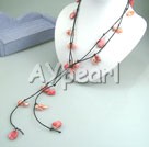 Wholesale red pearl shell necklace