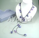 Wholesale purple pearl shell necklace