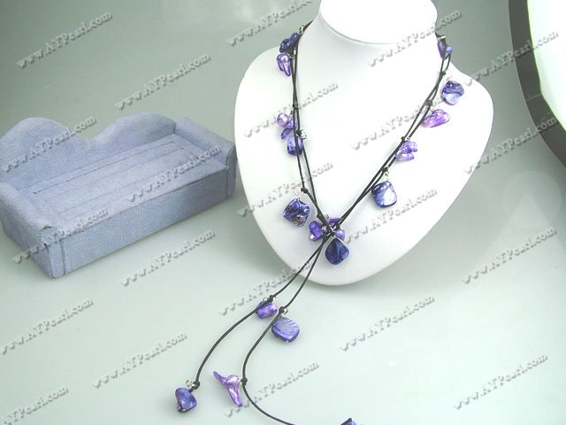 purple pearl shell necklace