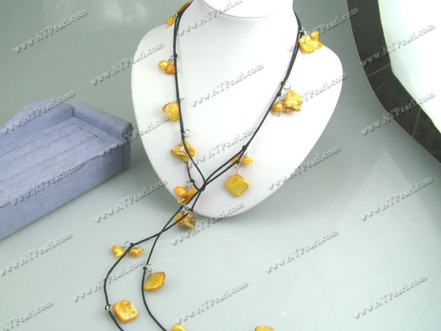 yellow pearl shell necklace