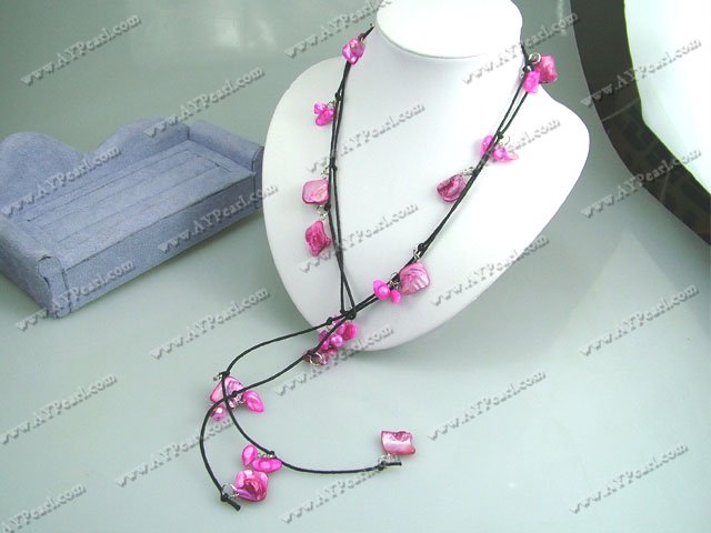 pink pearl shell necklace