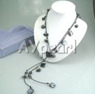 Wholesale black pearl shell necklace