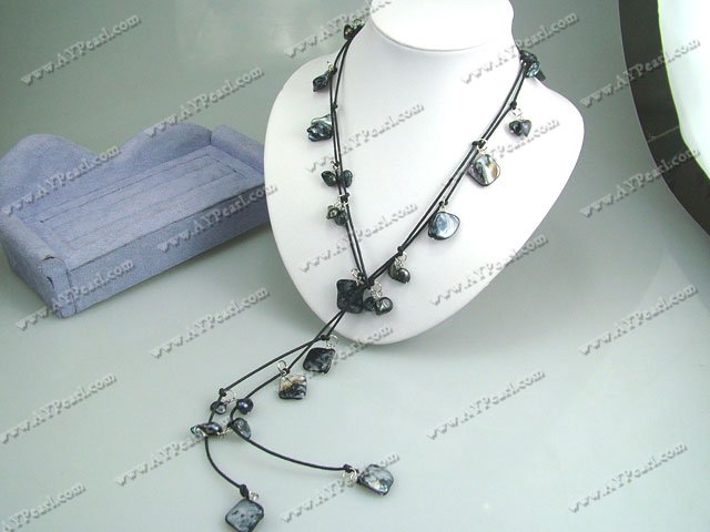 black pearl shell necklace