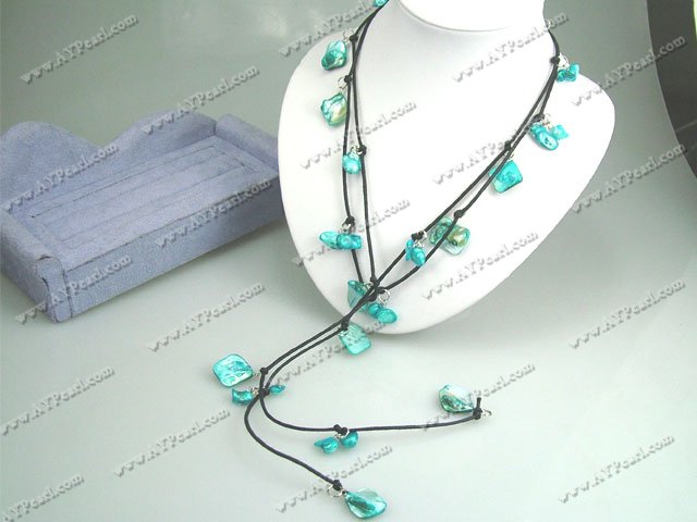 blue pearl shell necklace