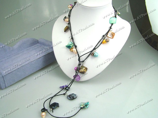 multi shell collier de perles de couleur