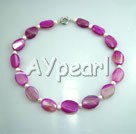 -pearl pink agete necklace