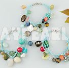 multi-stone crystal shell bracelet
