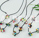 multi-stone crystal pearl necklace
