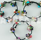 Wholesale multi-stone crystal pearl bracelet