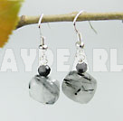 rutilated quartz earring