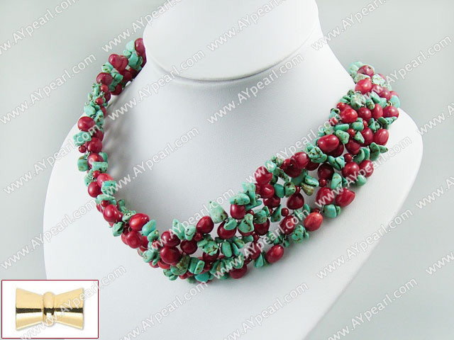 coral turquoise necklace