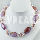 Wholesale pearl agate crystal necklace