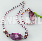 pearl agate crystal necklace set