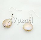 coin pearl crystal earrings