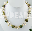 pearl crystal and agate necklace