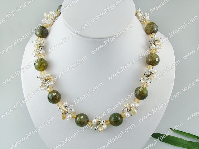 agate et cristal collier de perles