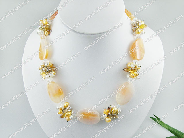 perle Agate krystall kjede