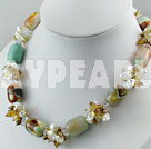 pearl agate and crystal necklace