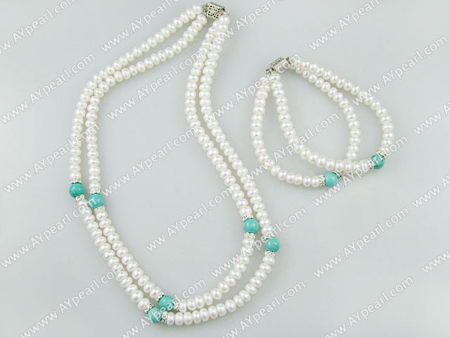 pärla turkos halsband