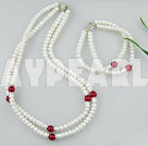 pearl blood stone necklace