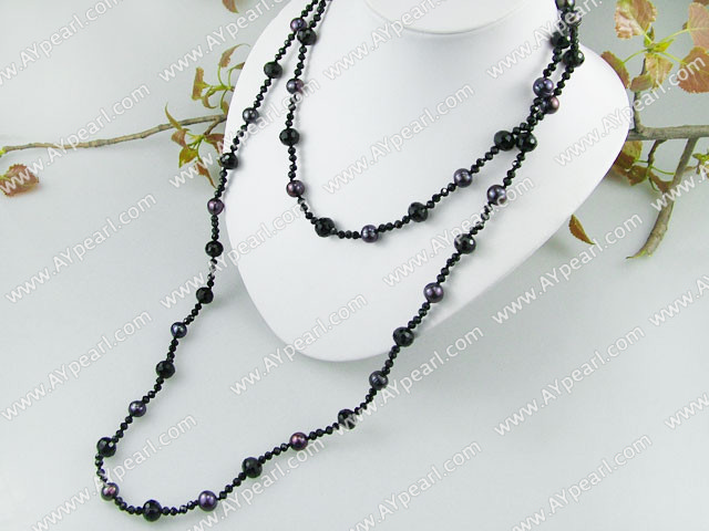 pearl crystal necklace