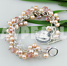 Wholesale pearl and crystal bracelet