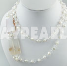 pearl agate crystal necklace