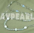 Button pearl and crystal necklace