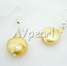 Austrian crystal coin pearl earrings