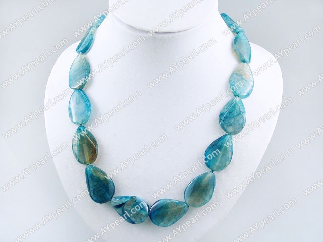 crackle blue agate necklace