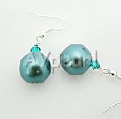 Austrian crystal seashell bead earrings