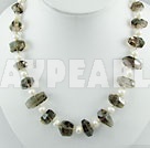 pearl smoky quartz  necklace